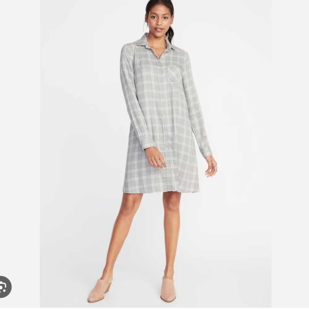 Old Navy Plaid Swing Shirt Dress for Women